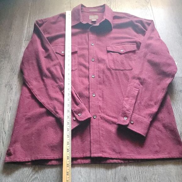 NWT Chamois Cloth St. John's Bay Large Burgundy Button-Down Long-sleeve Shirt - Picture 10 of 10